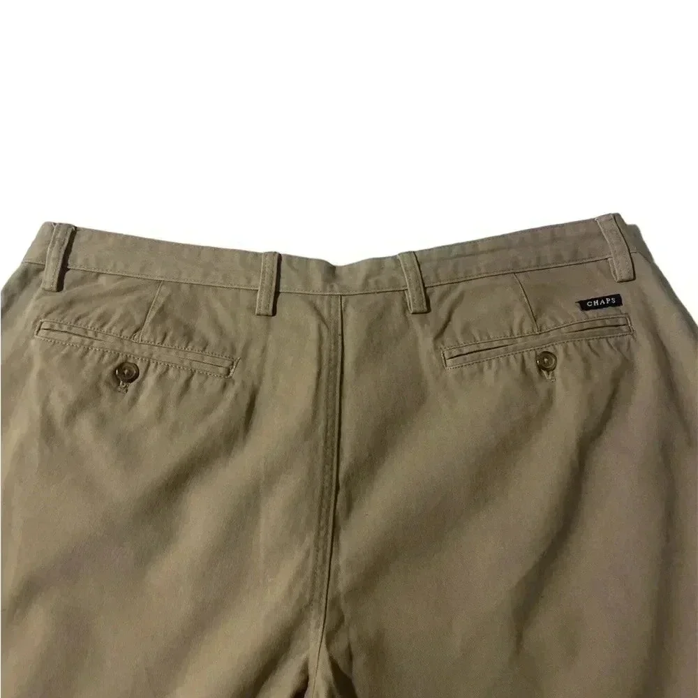 Chaps Men's Flat Front Tan Shorts